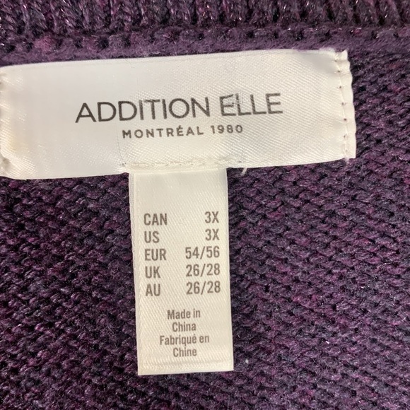 Addition Elle Sparkly Purple Knit Pullover Sweater - Picture 6 of 7
